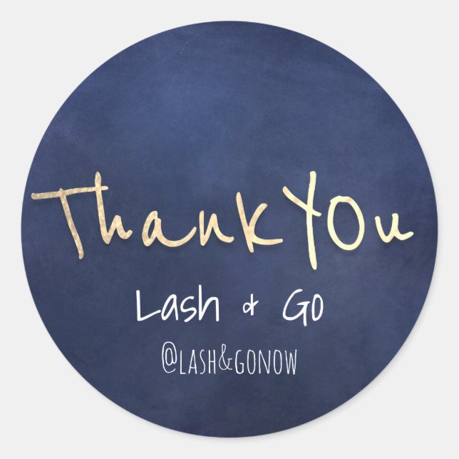 Pegatina Redonda Gracias Dulce Dorado 16º Minimalismo de la Marina  (Anverso)