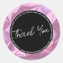 Gracias empresariales con escritura metálica rosa 