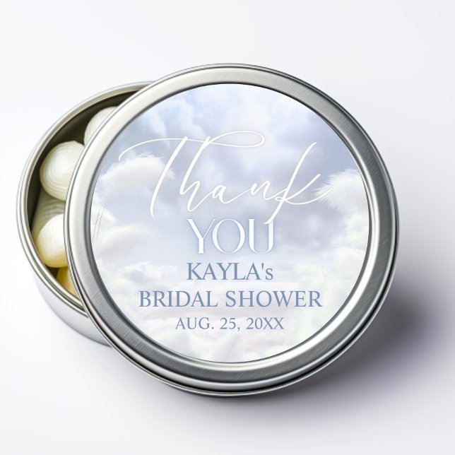 Pegatina Redonda Gracias en Nube Nueve 9 Despedida de Soltera Pampa (Thank You On Cloud Nine 9 Pampas Bridal Shower Classic Round Sticker)