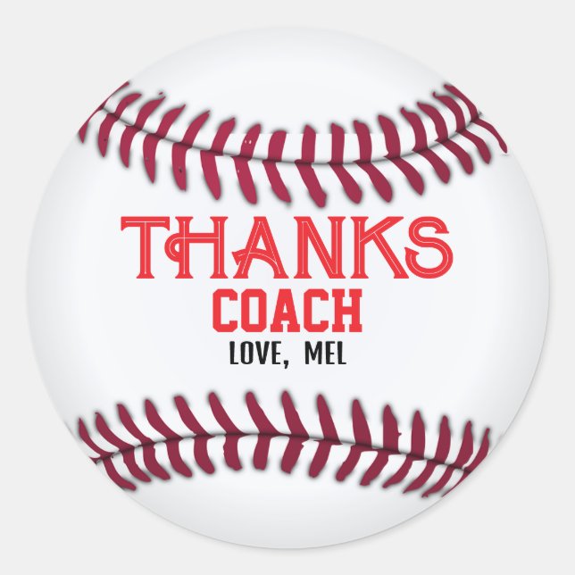 Pegatina Redonda Gracias entrenador de (Anverso)