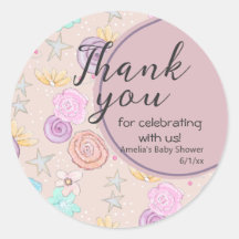 Gracias Floral Lilac Blue Baby Shower Favor