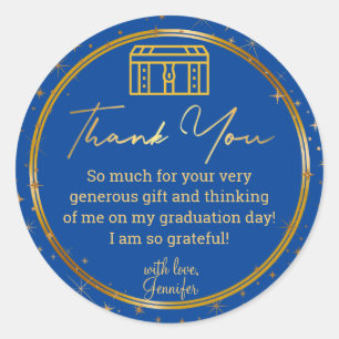Pegatina Redonda gracias graduación moda de destellos del maletero 