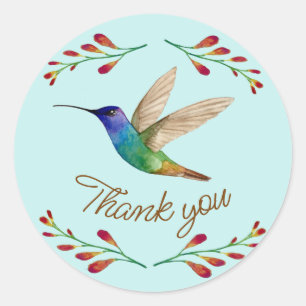 Pegatina Redonda Gracias Hummingbird