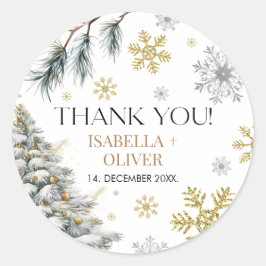 Pegatina Redonda Gracias Invierno