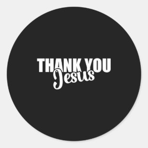 Pegatina Redonda Gracias Jesús Fe Basada en la Biblia Cristiana Gos