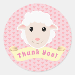 Pegatina Redonda Gracias Lamb