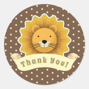 Pegatina Redonda Gracias Lion