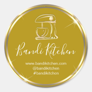 Pegatina Redonda Gracias Logo Cocina Cocina Chef MustardTienda Onli