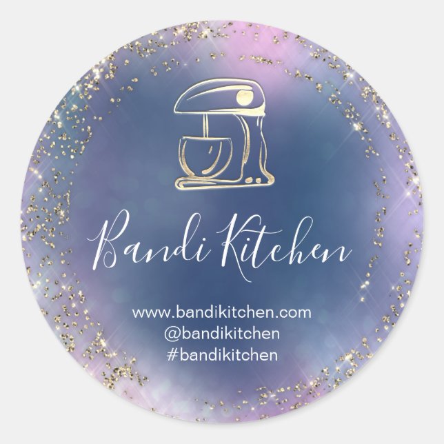 Pegatina Redonda Gracias Logo Cocina Cocina Cocina Chef Panadería (Anverso)