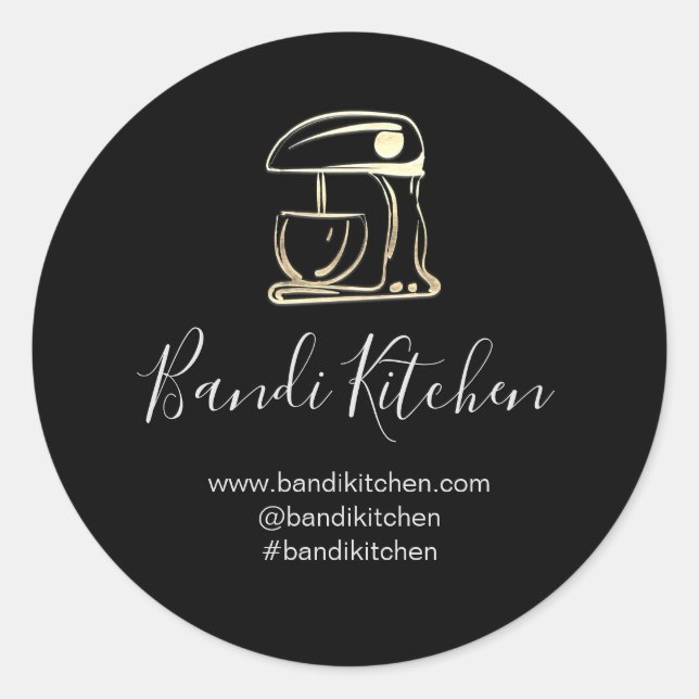 Pegatina Redonda Gracias Logo Cocina Cocina Cocina Chef Panadería N (Anverso)