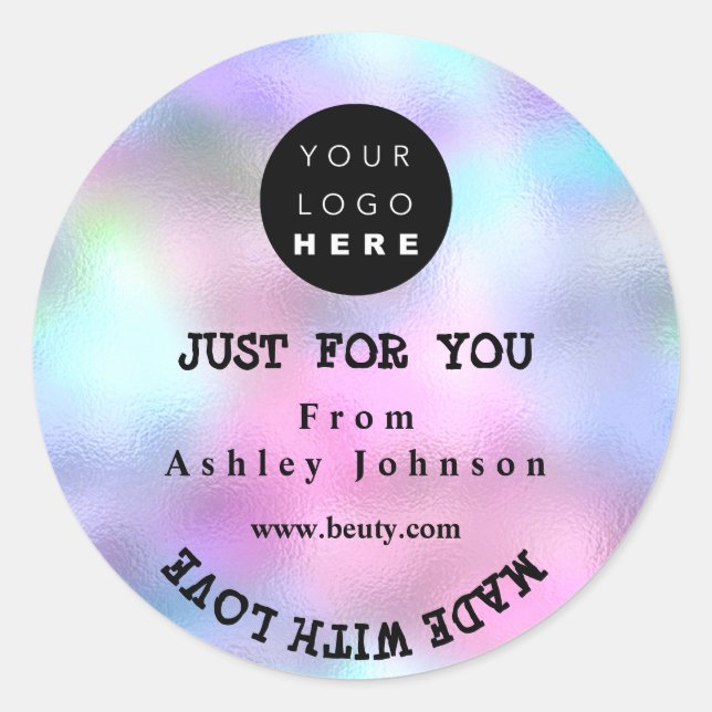 Pegatina Redonda Gracias Logotipo Hechos Holografos Ataques Hechos  (Anverso)