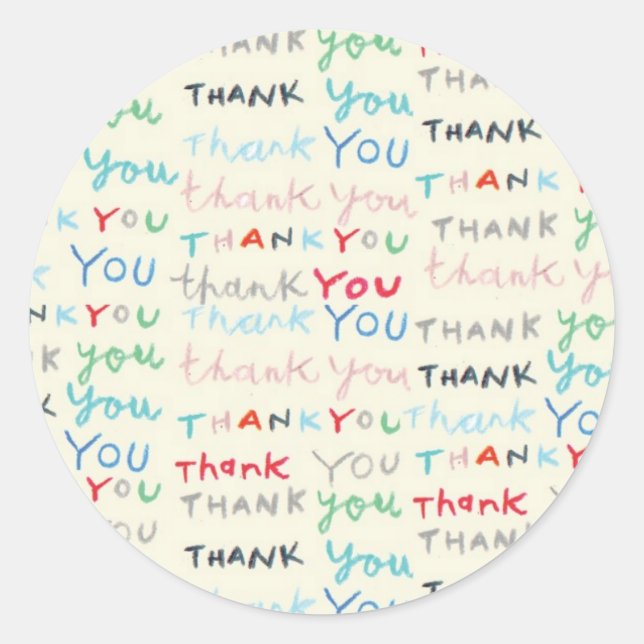 Pegatina Redonda gracias los pegatinas (Anverso)