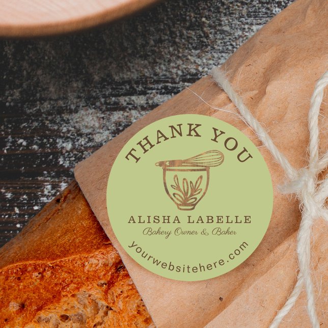 Pegatina Redonda Gracias Mezclador Rústico de esteras de madera (Subido por el creador)