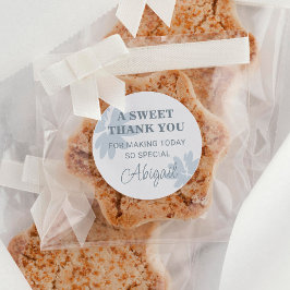 Pegatina Redonda Gracias moderno por las flores azules