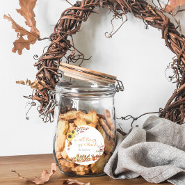 Pegatina Redonda Gracias | Monograma del Día de Acción de Gracias d