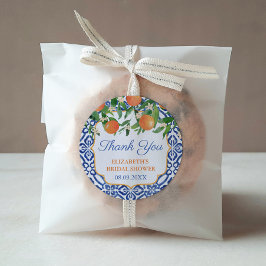 Pegatina Redonda Gracias Naranjas Positano Boda Favor De La Ducha