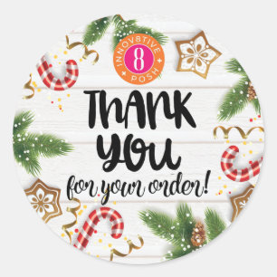 Pegatina Redonda Gracias Navidades innov8tive + Posh
