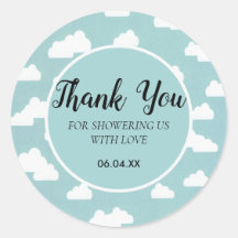 gracias neutro género baby ducha nubes cielo