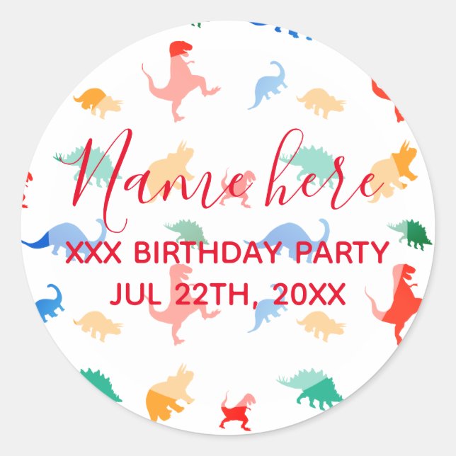 Pegatina Redonda Gracias niños de cumpleaños (Anverso)