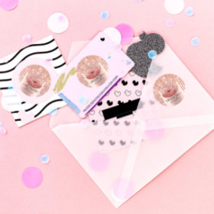 Pegatina Redonda Gracias Nombre 16ª Bridal Rosa Glossy Lips