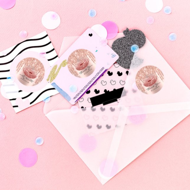 Pegatina Redonda Gracias Nombre 16ª Bridal Rosa Glossy Lips (Subido por el creador)