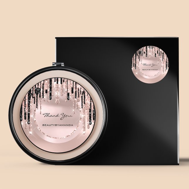 Pegatina Redonda Gracias Nombre Artista de Maquillaje  Drips Rose G (Subido por el creador)