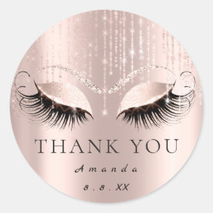 Pegatina Redonda Gracias Nombre Fecha Rosa Noche Dulce 16