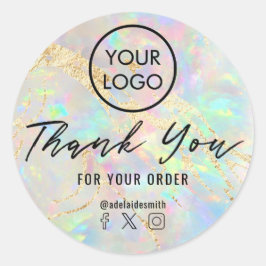 Pegatina Redonda gracias nueva opal