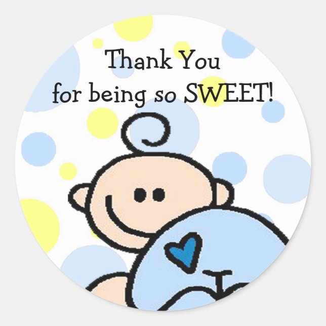 Pegatina Redonda Gracias OH BOY (Anverso)