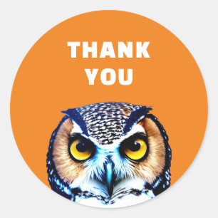PEGATINA REDONDA GRACIAS OWL