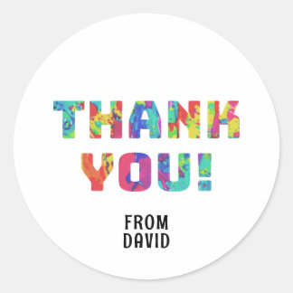 Pegatina Redonda Gracias Paint