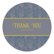 Gracias Patrón Chevron Azul retro Personalización