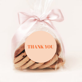 Pegatina Redonda Gracias, Peach y Naranja