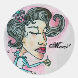 Pegatina Redonda ¡Gracias! Pegatina_Lady Nº 6