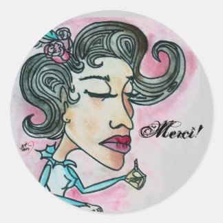 Pegatina Redonda ¡Gracias! Pegatina_Lady Nº 6