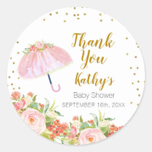 Pegatina Redonda Gracias Pegatinas April Showers Trae Mayores Flore