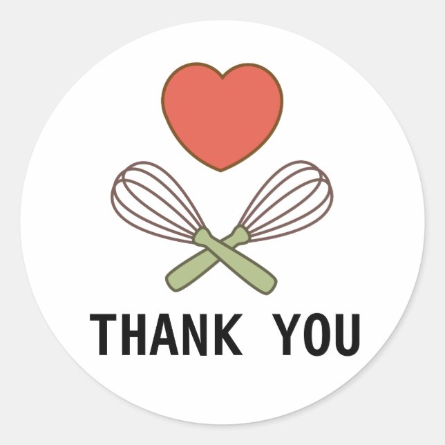 Pegatina Redonda Gracias Pegatinas de Baker (Anverso)