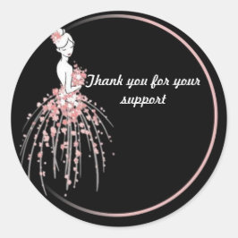 Pegatina Redonda Gracias Pegatinas - Diseño de Vestidos Florales Ro