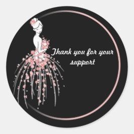 Pegatina Redonda Gracias Pegatinas - Diseño de Vestidos Florales Ro