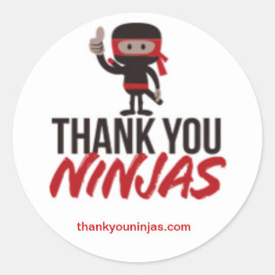 Pegatina Redonda Gracias Pegatinas Ninjas