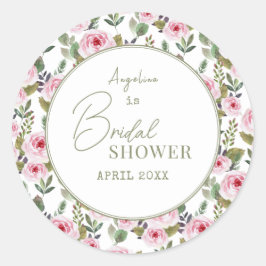 Pegatina Redonda Gracias Pegatinas por una ducha de novia.