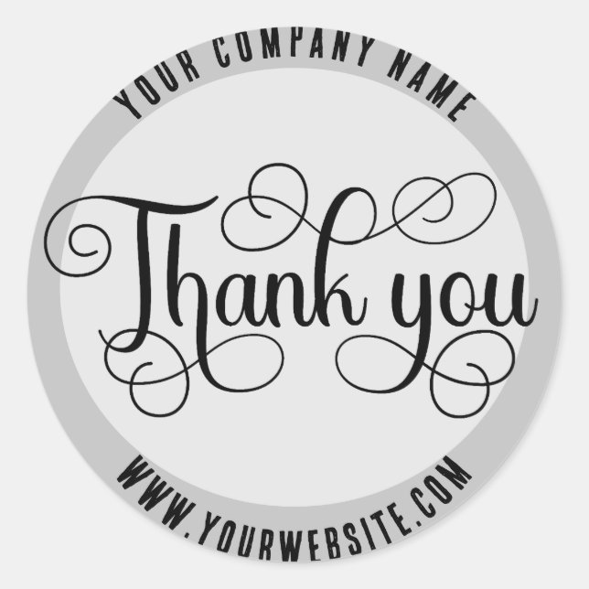 Pegatina Redonda Gracias Personalizado Business (Anverso)
