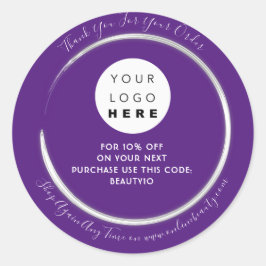 Pegatina Redonda Gracias Personalizado de pedido Nombre de descuent