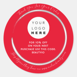 Pegatina Redonda Gracias Personalizado de pedido Nombre de logotipo