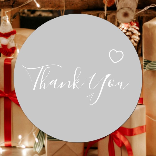 Pegatina Redonda Gracias Personalizado de texto con guiones elegant (Subido por el creador)