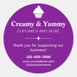 Pegatina Redonda Gracias Personalizados Por Apoyar Nuestro Negocio