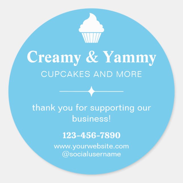 Pegatina Redonda Gracias Personalizados Por Apoyar Nuestro Negocio (Anverso)