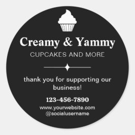 Pegatina Redonda Gracias Personalizados Por Apoyar Nuestro Negocio