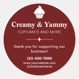 Pegatina Redonda Gracias Personalizados Por Apoyar Nuestro Negocio