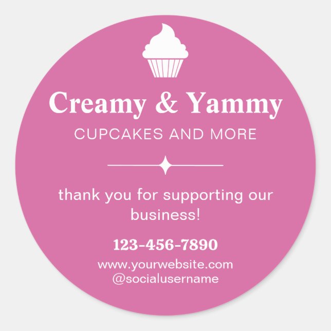 Pegatina Redonda Gracias Personalizados Por Apoyar Nuestro Negocio (Anverso)